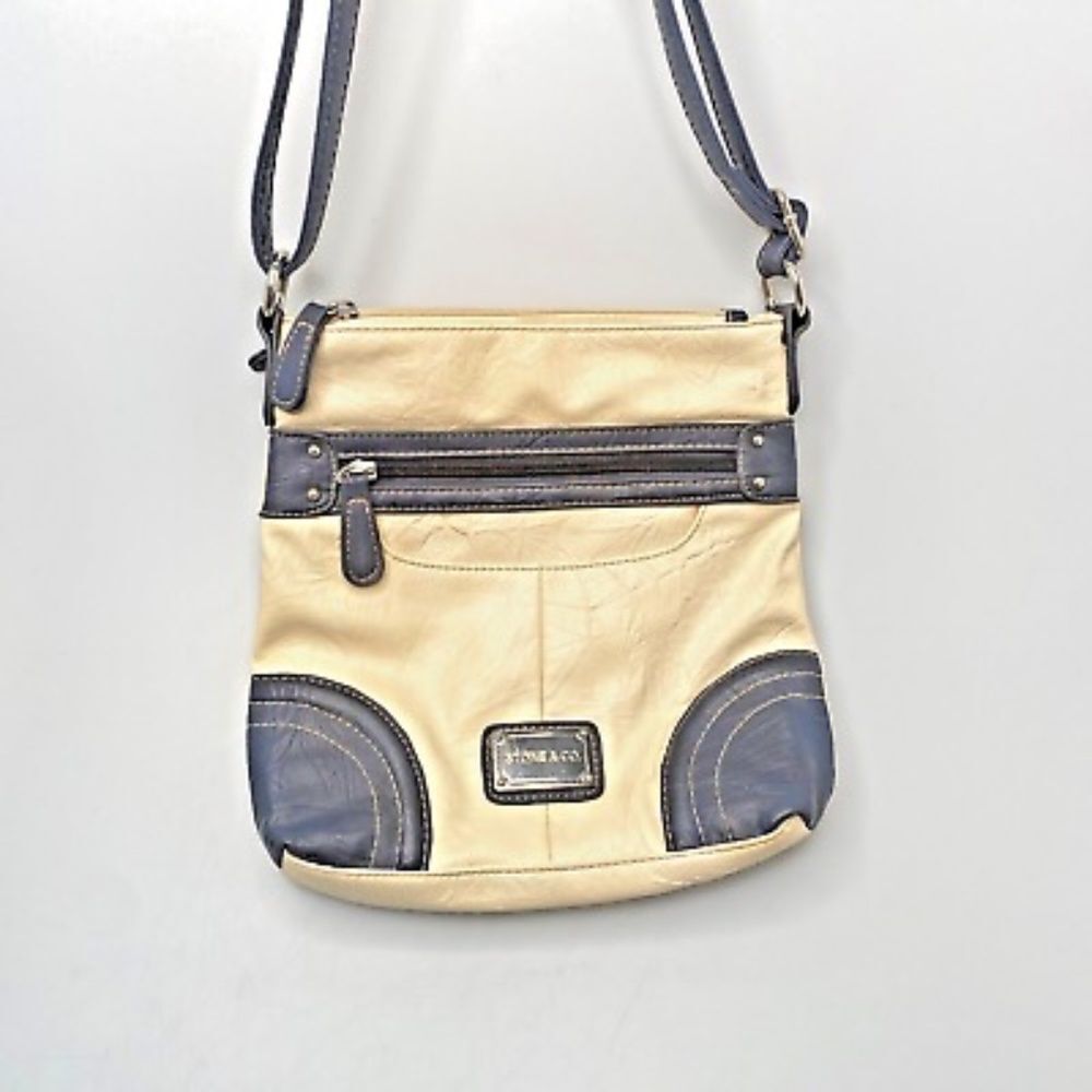 Stone & Co. Vegan Leather Blue and White Purse Crossbody
